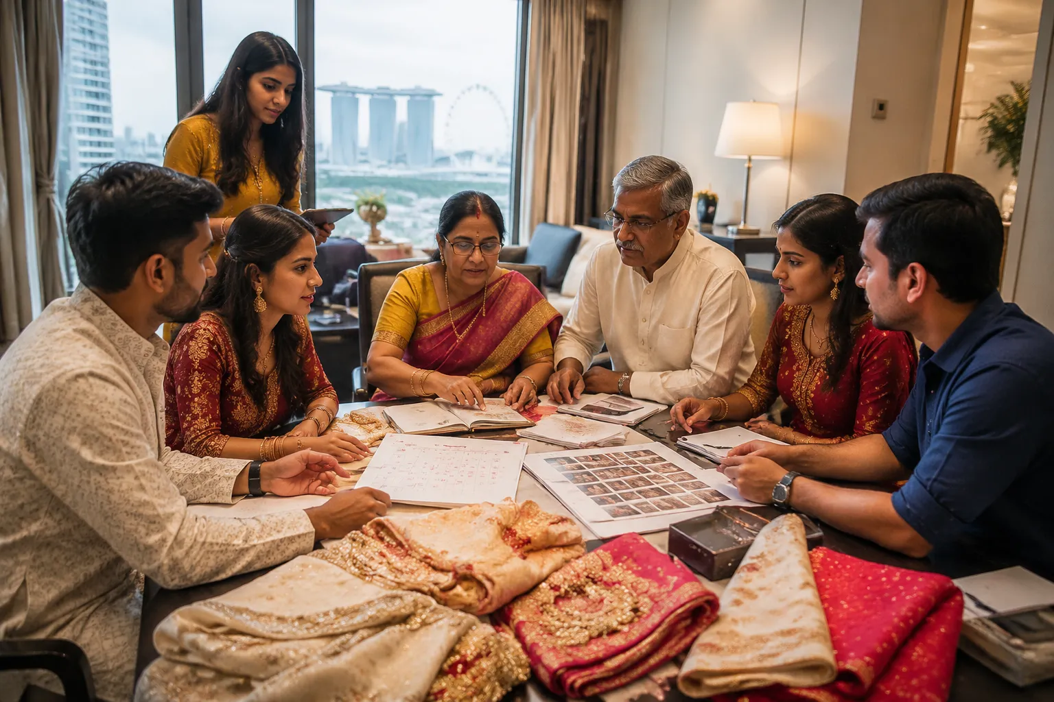 Wedding day handoff planning with ceremony attire and event materials