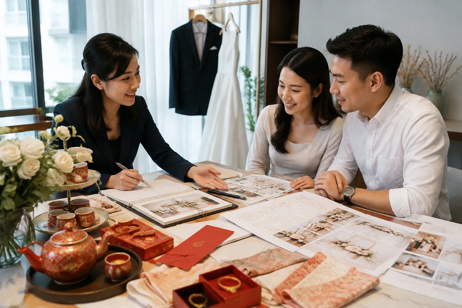 Multicultural Singapore wedding events coordinated around a civil ceremony
